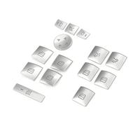 Button Sticker Compatible with Benz A B C E for GLA for CLA for CLS for GLK GLE GLS W176 Car Accessories Window Switch Button Repair Trim Stickers Accessory(Silver)