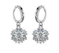 Button Stud Earrings Fashion Shiny Zircon 925 Ladies Stud Earrings Jewelry Female Gift/Clear