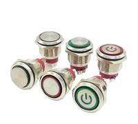 Button switch 10A short style 16/19/22mm LED start stop 3V6V12V24V220V(No lights High head,16MM_FIXED SELF-LOCKING_9-30V(12V24V))
