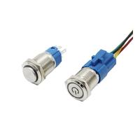 Button Switch 12/16/19/22mm Momentary Latching Fixed Push On Off Power Start Stop Electric LED Light 3V 6V 12V 24V 220V(White Ring,12MM_LATCHING FIXED_3-6V)