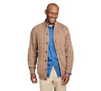 Button Through Cardigan Chunky Cable Knit with Two Pockets Soft Tootal Light Brown XXL