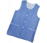 Bags-n-Aprons Button Through Ladies Sleeveless Overall in Easycare Polyester, with 2 good size pockets, button through front fastening.(XXOS (approximately 52/54 inches), Navy Blue Check)