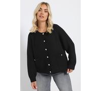 Button Through Pocket Cardigan Yours Black 26-28