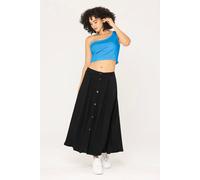 Button Through Viscose Maxi Skirt Enorsia Black 12