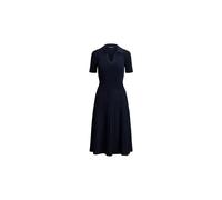 Button-Trim Rib-Knit Dress - female - Ralph Lauren - Knitted Dresses - Blue - M - Dresses M