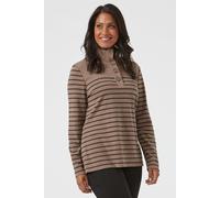 Button Up Funnel Neck Top Penny Plain Brown 10-12
