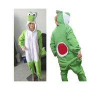 (Button-Yoshi, S size recommended height 145-158cm) Children's Yoshi cartoon one-piece pajamas adult cute home clothes polar fleece animal performance costume parent-child onesie