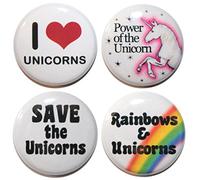 Button Zombie I LOVE UNICORNS Button Badges (25mm/1 Inch) MADE IN UK