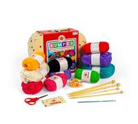 Buttonbag Bumper Knitting & Crochet Craft Kit Learn to Knit & Crochet - Kids Crafts kit - Suitable for All Levels with Full Instructions - Childrens Craft Kit with Gift Suitcase