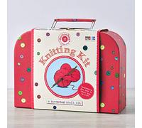 Buttonbag Learn to Knit Craft Kit, Simple Patterns with Gift Suitcase