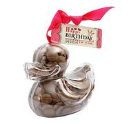 ButtonChocs Birthday Chocolate Duck - Happy Birthday. Belgian Milk Chocolate Birthday Gift.