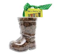 ButtonChocs Birthday Chocolate Welly Boot - Have A Bootiful Day. Belgian Milk Chocolate Birthday Gift. Garden Lover Gift.