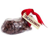 ButtonChocs Chocolate Airplane - Chocks Away. Belgian Milk Chocolate Planespotter Gift.