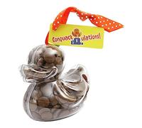 ButtonChocs Chocolate Duck - Conquackulations. Belgian Milk Chocolate Congratulations Gift. Well Done Gift.