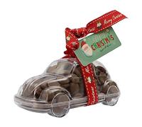 ButtonChocs Christmas Chocolate Car - Merry Christmas. Belgian Milk Chocolate Gift for Christmas.