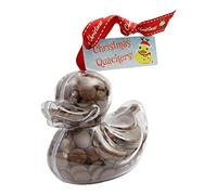 ButtonChocs Christmas Chocolate Duck - Christmas Quackers. Belgian Milk Chocolate Gift for Christmas.