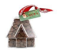 ButtonChocs Christmas Chocolate House - Merry Christmas. Belgian Milk Chocolate Gift for Christmas.