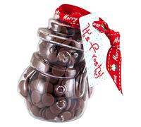 ButtonChocs Christmas Chocolate Snowman - It's Frosty. Belgian Milk Chocolate Gift for Christmas.