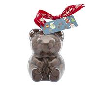 ButtonChocs Christmas Chocolate Teddy Bear. Belgian Milk Chocolate Gift for Christmas.