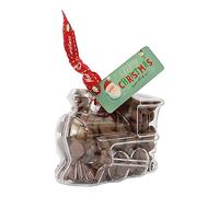 ButtonChocs Christmas Chocolate Train - Merry Christmas. Belgian Milk Chocolate Gift for Christmas.