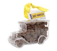 ButtonChocs Just Married Chocolate Vintage Car - Belgian Milk Chocolate Gift - Fun Wedding Treat for Mr & Mrs