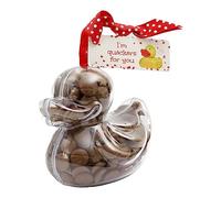 ButtonChocs Valentines Chocolate Duck - I'm Quackers For You. Belgian Milk Chocolate Valentines Gift.