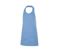 Buttoned bib apron Velilla Bleu 75x80 cm