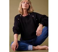 Buttoned Jumper in Brioche Stitch for Maternity, by ENVIE DE FRAISE black