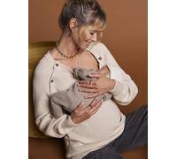 Buttoned Jumper in Brioche Stitch for Maternity, by ENVIE DE FRAISE ecru