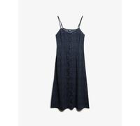 Buttoned mid-length printed slip dress for women Superdry Bleu M