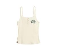 Buttoned tank top with print for women Superdry Athletic Essentials Blanc M