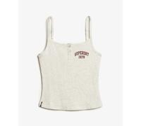 Buttoned tank top with print for women Superdry Athletic Essentials Gris M