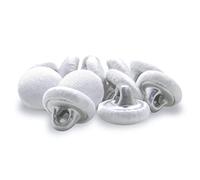 ButtonMode Organza Bridal Bustle Buttons for Wedding Dress, Fabric Covered with Metal Shank Back Handmade Includes 1-Dozen Buttons Measuring 11mm (7/16 Inch or 18L), White, 12-Buttons