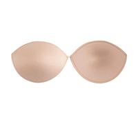 ButtonMode Un-Padded Bra Cups Insert or Sew In, Instant Shape + Support, Chest Crease Reducer for Bridal, Bridesmaid, Dresses, Beige, H
