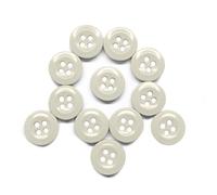 ButtonMode Work Shirt Buttons 13mm 20L Style 29 for Army, Dickies, Carhartt, Wrangler, Red Kap, Fits Class A, B, C Workwear, Military Spec Industrial Strength, Size 1/2", Off White, 12-Buttons