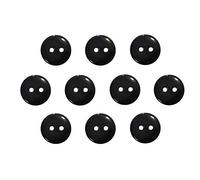 Buttons 1/2 Inch (1/2”) 2 Hole 10 Pieces - White Black Clear Pearl - Sewing Crafts Replacement Button - Perfect for Crafts, Coats, Shirts, Pants, Shorts, Cardigans, Blazers, Skirts (Black)