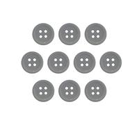 Buttons 1/2 Inch (1/2”) 4 Hole 10 Pieces - White Black Clear Pearl - Sewing Crafts Replacement Button - Perfect for Crafts, Coats, Work Shirts, Pants, Shorts, Cardigans, Blazers, Skirts (Grey)