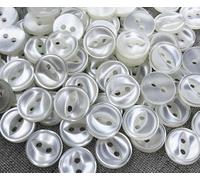 Buttons, 100pcs 9mm/10mm/11mm/12mm/15mm/18mm Polyester Button Cute Fisheye Buckle Sewing Button Accessories Resin Shirt Button for DIY (Color : Pearl no Edge, Size : 15mm) (Color : Pearl with Edge,