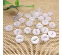 Buttons, 100pcs 9mm/10mm/11mm/12mm/15mm/18mm Polyester Button Cute Fisheye Buckle Sewing Button Accessories Resin Shirt Button for DIY (Color : Pearl no Edge, Size : 15mm) (Color : Pearl No Edge, Si