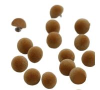 Buttons 10mm Colorful Flocking Button Resin Half Round for Shirt Cashmere Coat Clothing Dress Accessories(Light Coffee,10mm 12pcs)