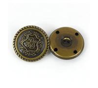 Buttons 10Pcs 12-30mm Metal Button Retro Hollow Copper Coat Jacket Shank Buttons DIY Clothing Decoration Buckle Sewing Accessory(B3-15-Bronze,28mm)