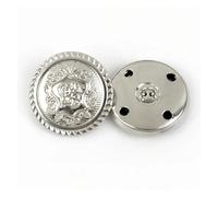 Buttons 10Pcs 12-30mm Metal Button Retro Hollow Copper Coat Jacket Shank Buttons DIY Clothing Decoration Buckle Sewing Accessory for Sewing(B3-15-Silver,12mm)