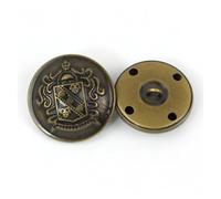 Buttons 10Pcs 12-30mm Metal Button Retro Hollow Copper Coat Jacket Shank Buttons DIY Clothing Decoration Buckle Sewing Accessory(B3-13-Bronze,23mm)
