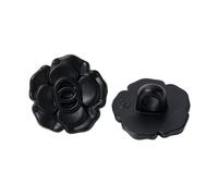 Buttons 10pcs Assorted Color 18mm Plastic Cute Flower Buttons for Arts & Crafts Decoration Collections Clothings Cardigan Sewing for DIY(Black,18mm(20pcs))