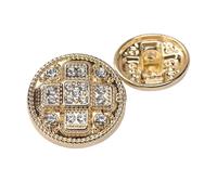 Buttons 10pcs Diamond Studded Buttons Shiny Rhinestone Round Shank Clothes Accessories(Gold,23.0mm)