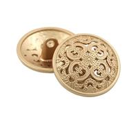 Buttons 5 Pcs Hollow Metal Button Black Silver Gold Buttons Round Decorative Button for Clothes Sewing Accessories DIY Crafts 14-27mm Round(Gold2,27mm)