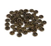 Buttons 50Pcs 3/4/5/mm Mini Metal Buttons for DIY Round Buckles 2 Holes Handmade Card Making Scrapbooking Sewing for DIY(Bronze,5mm)