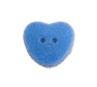 Buttons 50pcs Autumn/Winter Colorful Flocked Women's Wool Coat with Two-Button Front, Adorable Heart-Shaped Buttons(15.0MM*Blue)