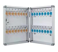 Buttons, Aluminum Alloy Key Cabinet, Wall-Mounted Double-Sided Management Key Lock Box, Real Estate/Car/Hotel(72-Keys)