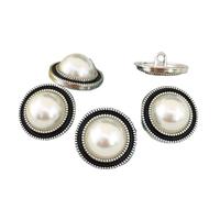 Buttons Buttons for Clothes 20mm Decorative for Clothing Shirt Jacket Rhinestone Button Decoration for DIY(Black Silver,20mm-10pcs)